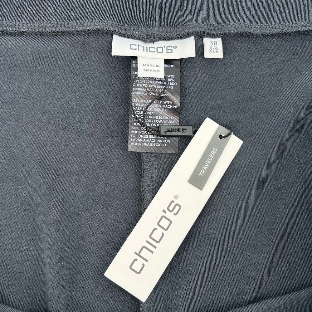 NWT Chico’s Travelers Wide Leg Pocket Pants in Lavastone Size 3R XL Regular - Picture 11 of 13